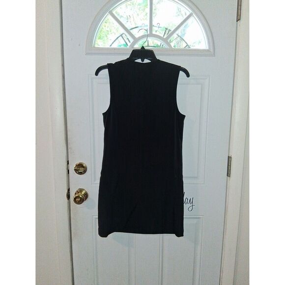Alexander Wang Dress Black Tank Silver Accent Zippered Size 4 - Picture 6 of 8